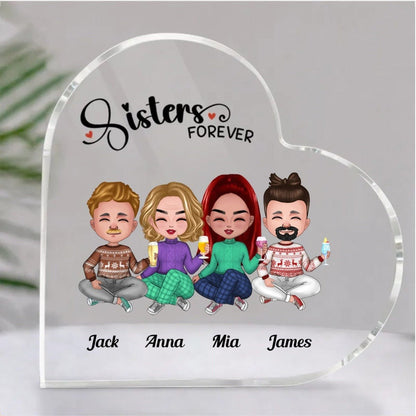 Sisters - Always Sisters - Personalized Acrylic Plaque (LH) - Makezbright Gifts