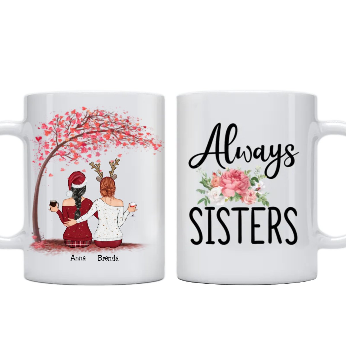 Sisters - Always Sisters - Personalized Mug - Makezbright Gifts