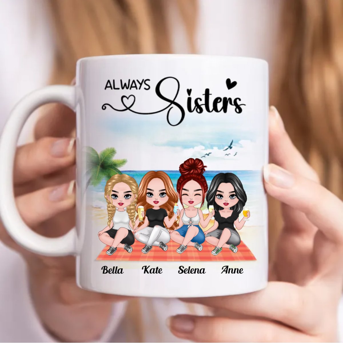 Sisters - Always Sisters - Personalized Mug (BB) - Makezbright Gifts