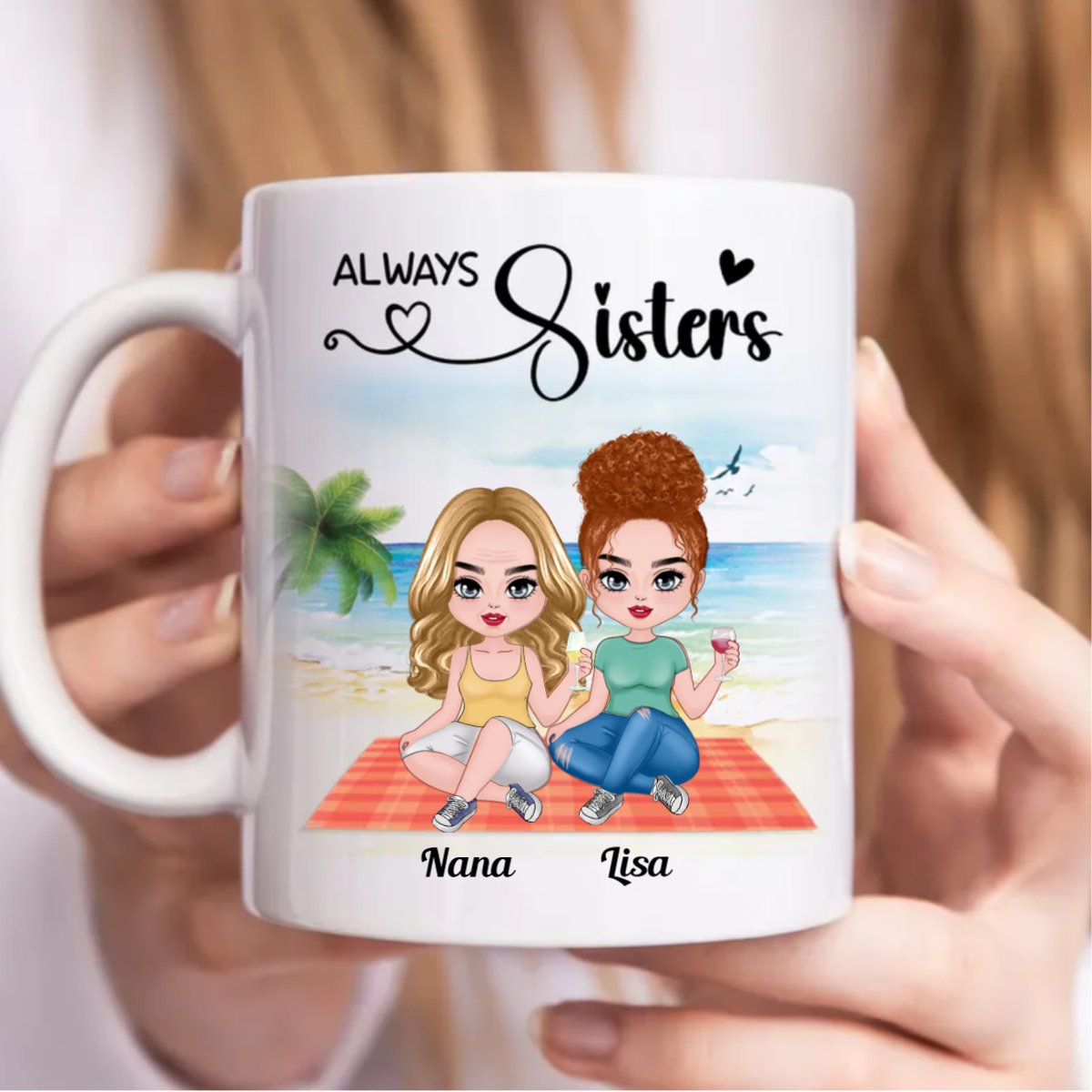 Sisters - Always Sisters - Personalized Mug (BB) - Makezbright Gifts