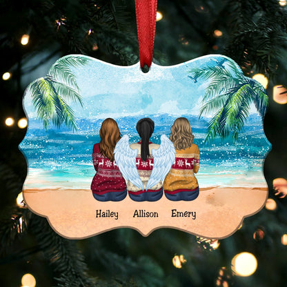 Sisters Besties Gift Christmas Idea - Personalized Christmas Ornament (Beach) - Makezbright Gifts