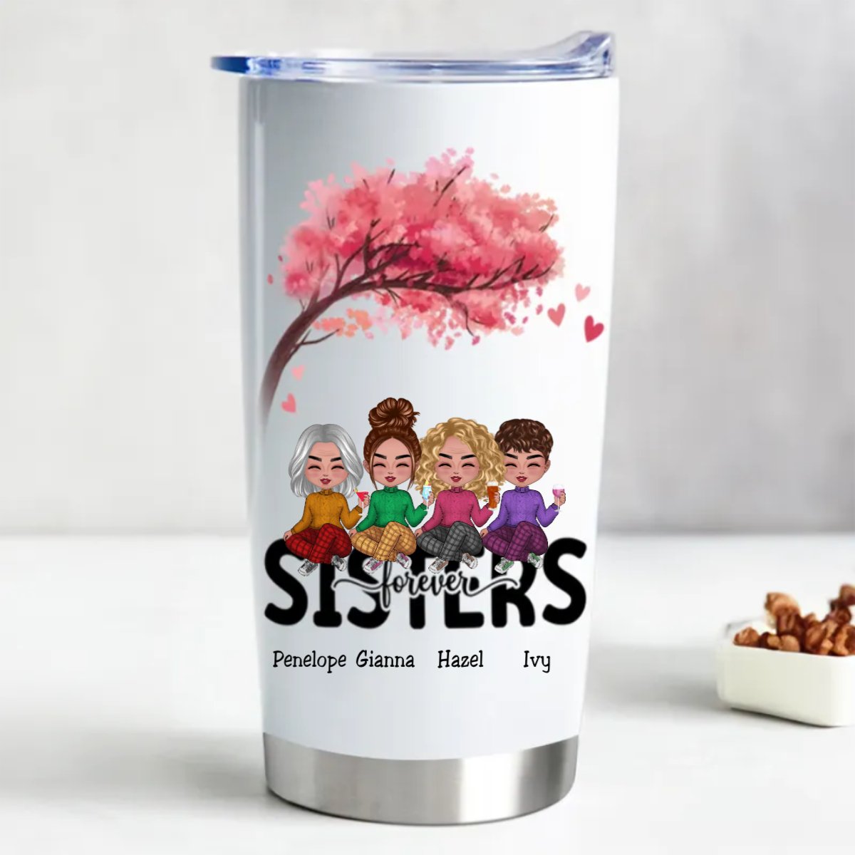 Sisters Forever Customizable 20oz Insulated Tumbler - Makezbright Gifts