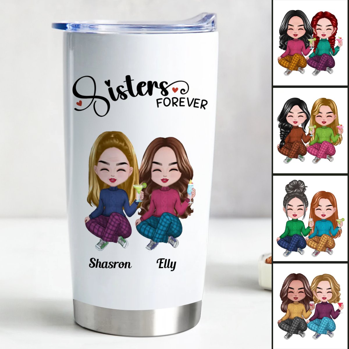 Sisters Forever Customized 20oz Insulated Tumbler – Makezbright Gifts