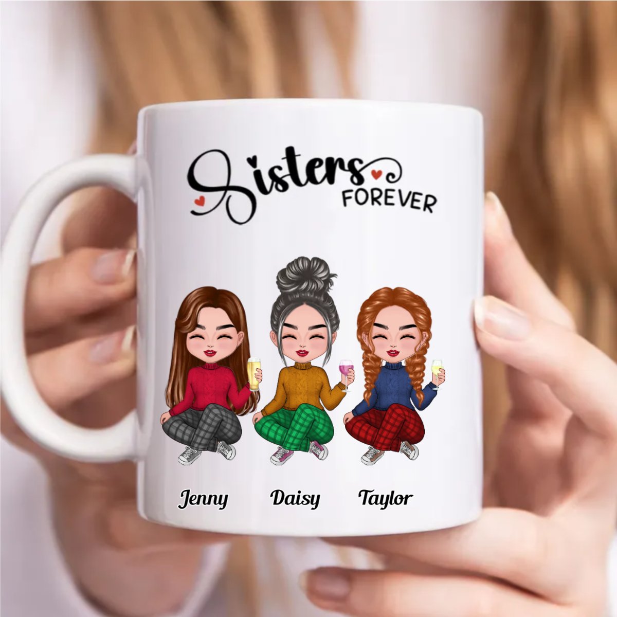 Sisters Forever - Personalized Mug - Makezbright Gifts