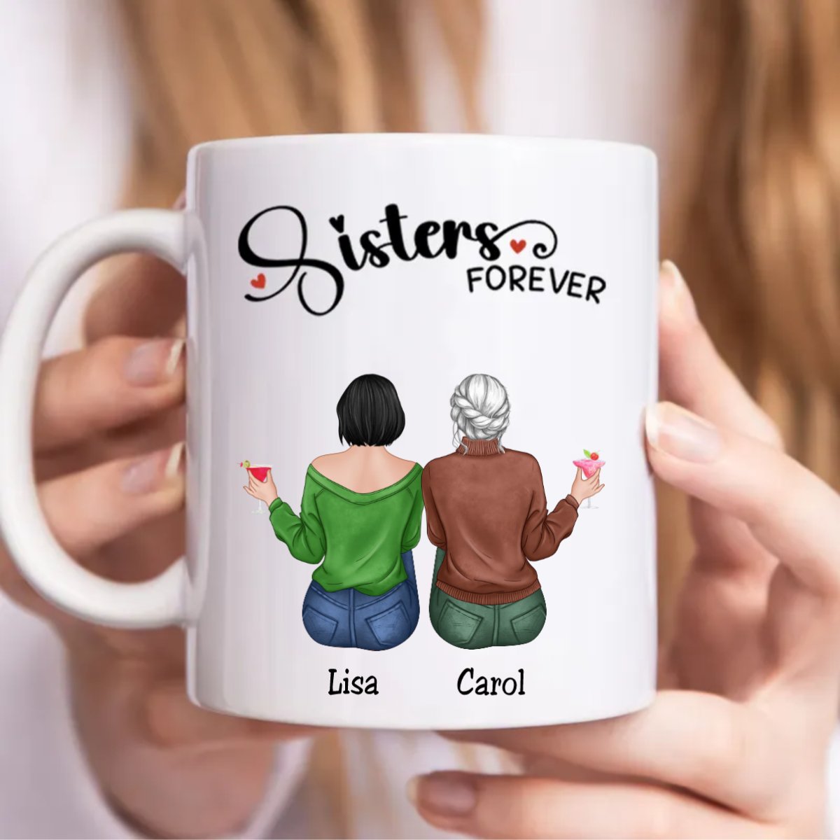 Sisters Forever - Personalized Mug - Makezbright Gifts