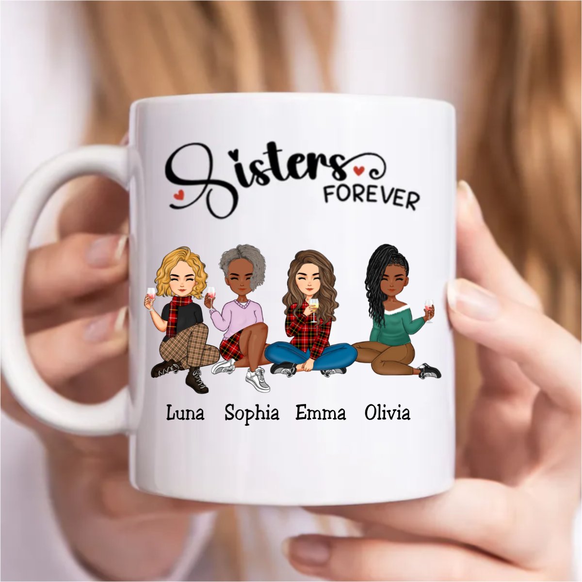 Sisters Forever - Personalized Mug (KE) - Makezbright Gifts