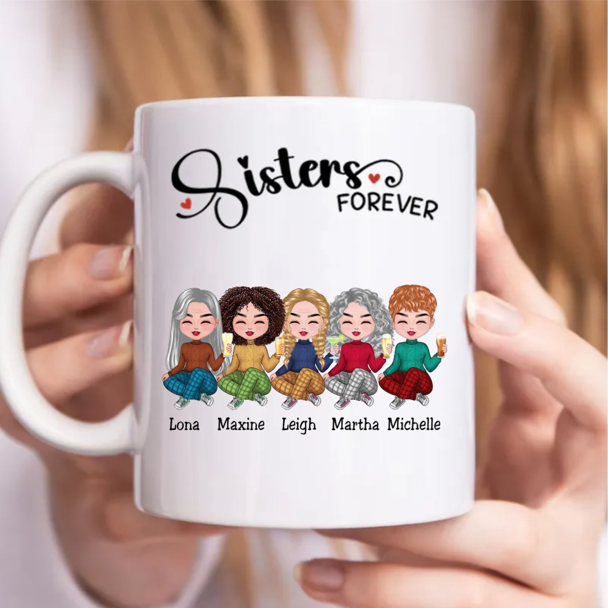 Sisters Forever - Personalized Mug (L) - Makezbright Gifts