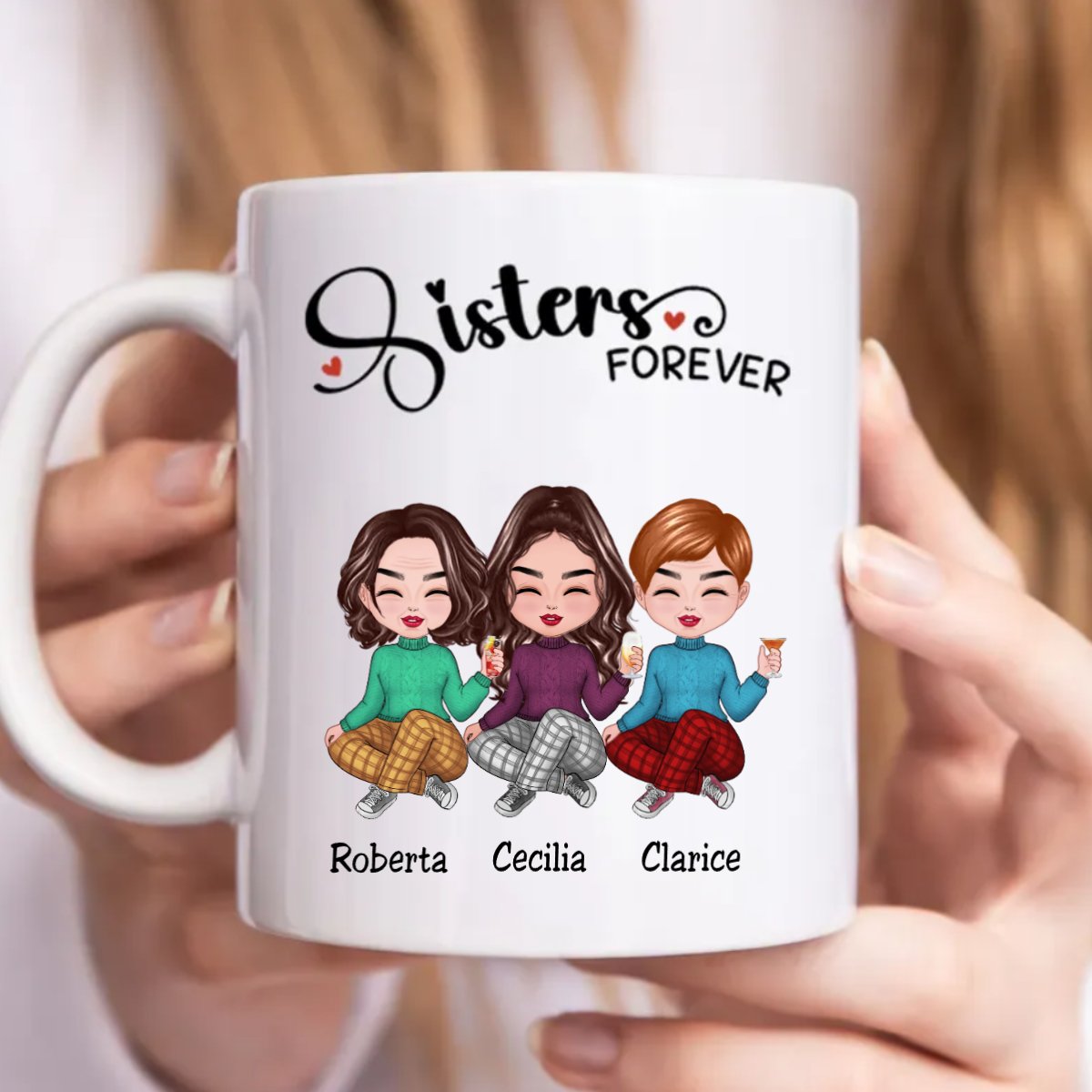 Sisters Forever - Personalized Mug (L) - Makezbright Gifts