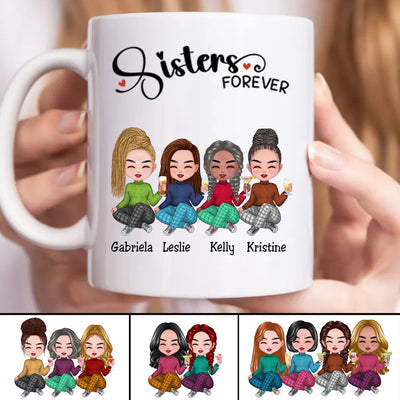 Sisters Forever - Personalized Mug (NN) - Makezbright Gifts