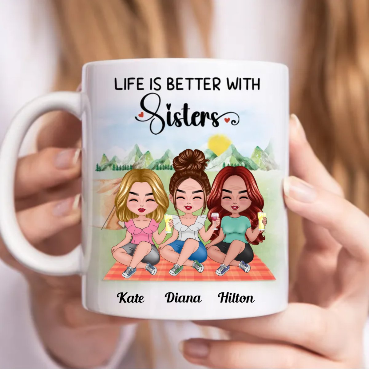 Sisters - Life Is Better With Sisters - Personalized Mug (AA) - Makezbright Gifts