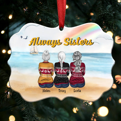 Sisters Memorial Gift - Always Sisters - Personalized Christmas Ornament (BS1) - Makezbright Gifts