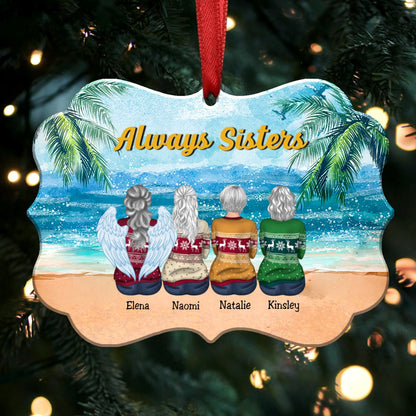 Sisters Memorial Gift - Always Sisters - Personalized Christmas Ornament (FD1) - Makezbright Gifts