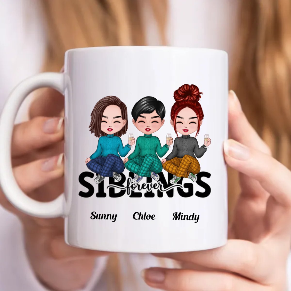 Sisters - Sibings Forever - Personalized Mug - Makezbright Gifts