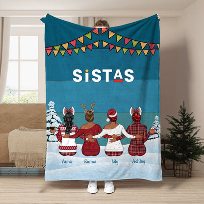 Sisters - Sistas - Personalized Blanket - Makezbright Gifts