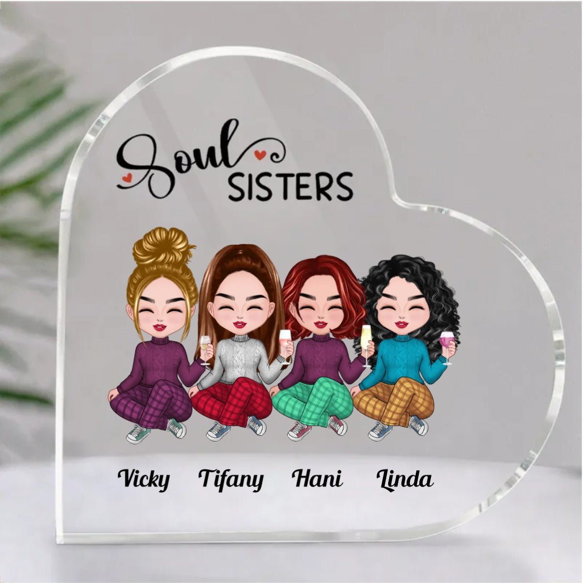 Sisters - Sisters Are Forever Friends - Personalized Acrylic Plaque (LH) - Makezbright Gifts