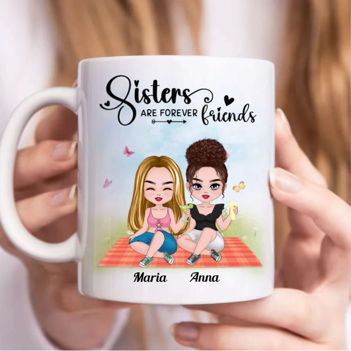 Sisters - Sisters Are Forever Friends - Personalized Mug (BB) - Makezbright Gifts