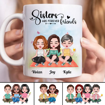 Sisters - Sisters Are Forever Friends - Personalized Mug (BB) - Makezbright Gifts