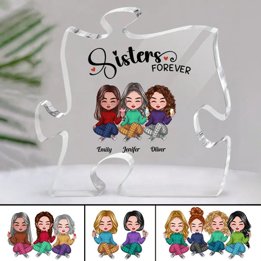 Sisters - Sisters Forever - Personalized Acrylic Plaque - Makezbright Gifts