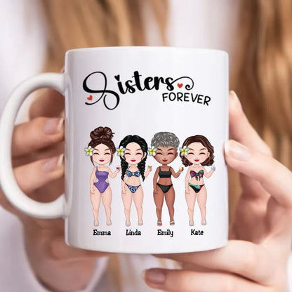 Sisters - Sisters Forever - Personalized Mug - Makezbright Gifts