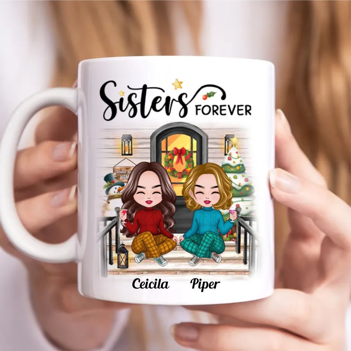 Sisters - Sisters Forever - Personalized Mug - Makezbright Gifts