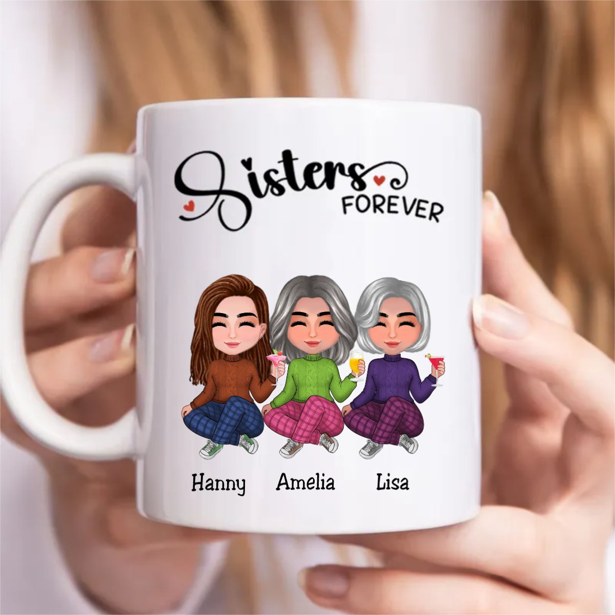 Sisters - Sisters Forever - Personalized Mug (SS) - Makezbright Gifts