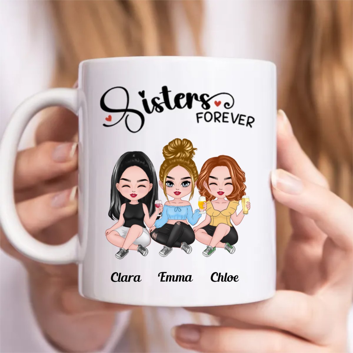 Sisters - Sisters Forever - Personalized Mug (TB) - Makezbright Gifts