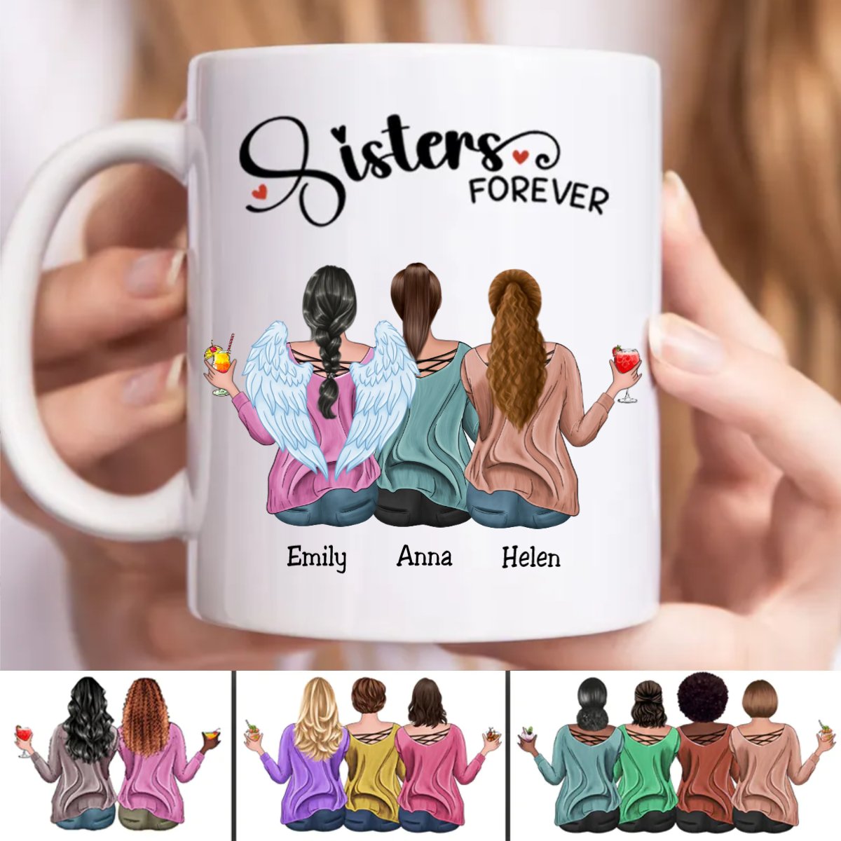 Sisters - Sisters Forever - Personalized Mug (Ver. 2) - Makezbright Gifts