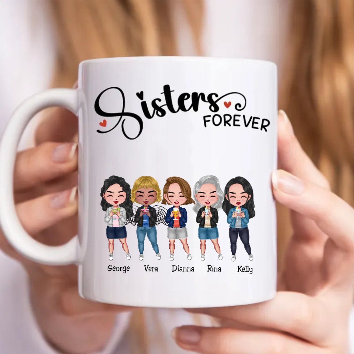 Sisters - Sisters Forever - Personalized Mug (Ver. 3) - Makezbright Gifts