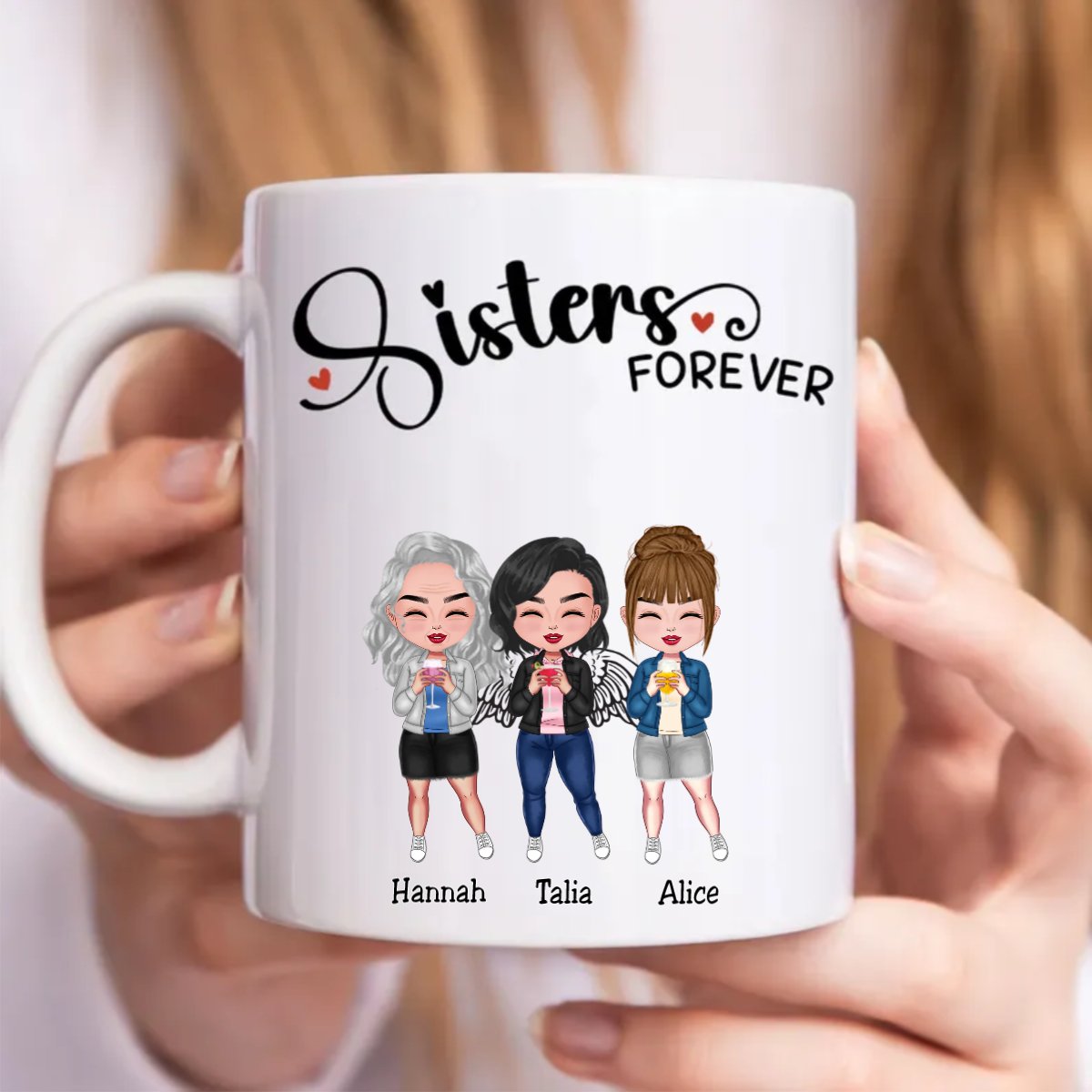 Sisters - Sisters Forever - Personalized Mug (Ver. 3) - Makezbright Gifts