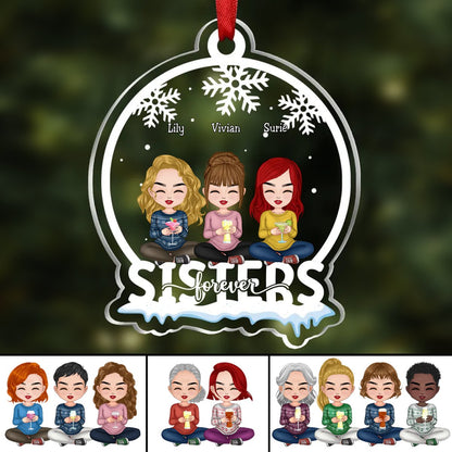 Sisters - Sisters Forever - Personalized Transparent Ornament (SA) - Makezbright Gifts