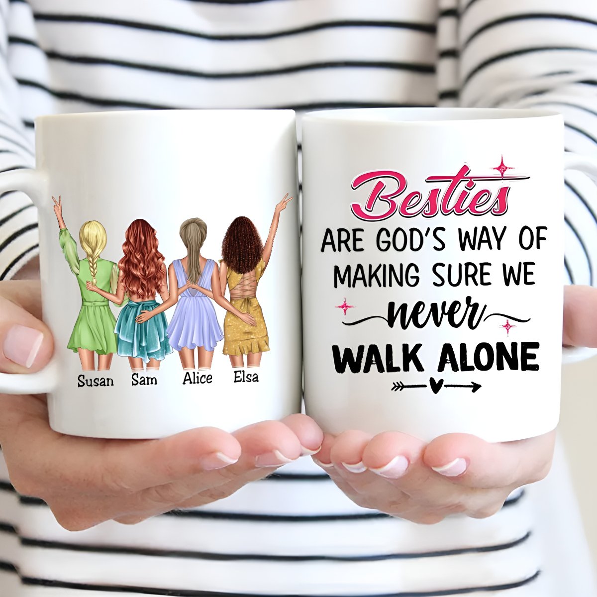 Sisters - Sisters Never Walk Alone Energetic Doll - Personalized Mug - Makezbright Gifts