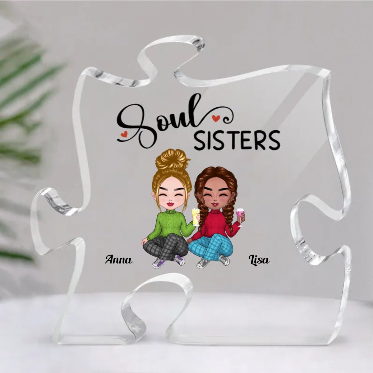 Sisters - Soul Sisters - Personalized Acrylic Plaque - Makezbright Gifts