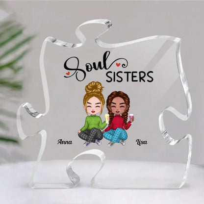 Sisters - Soul Sisters - Personalized Acrylic Plaque - Makezbright Gifts