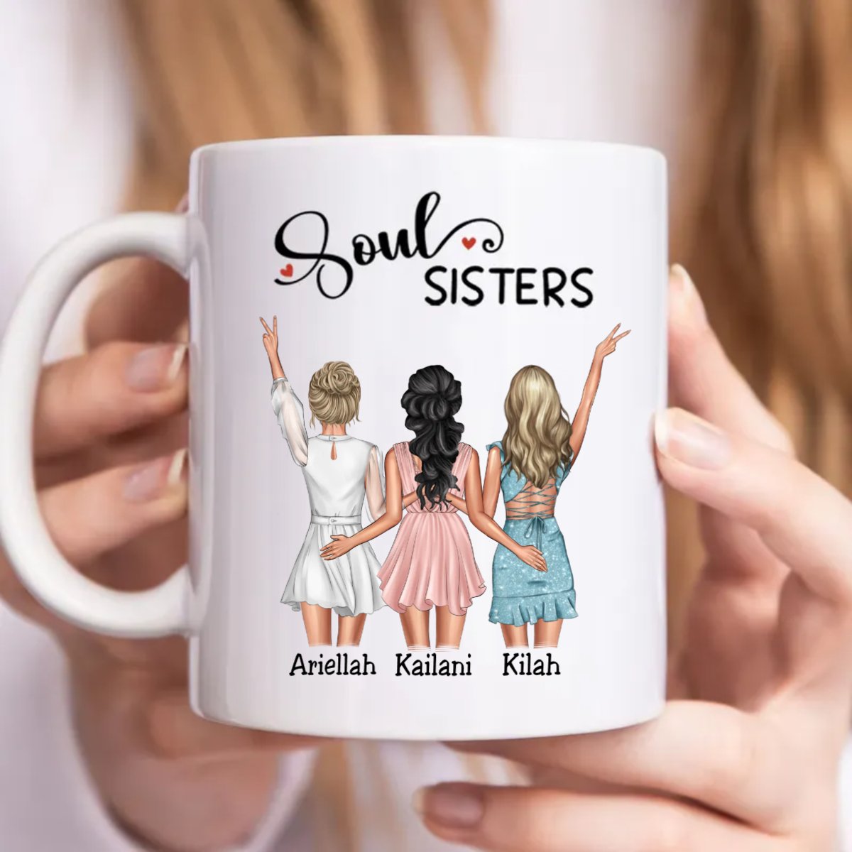 Sisters - Soul Sisters - Personalized Mug - Makezbright Gifts