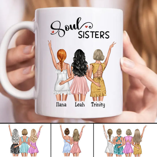 Sisters - Soul Sisters - Personalized Mug - Makezbright Gifts