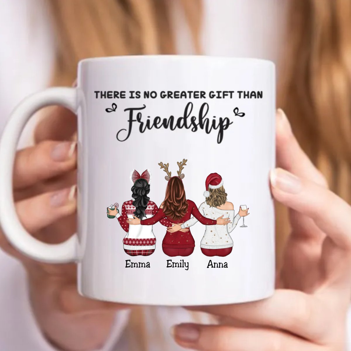 Sisters - There Is No Greater Gift Than Friendship - Personalized Mug - Makezbright Gifts