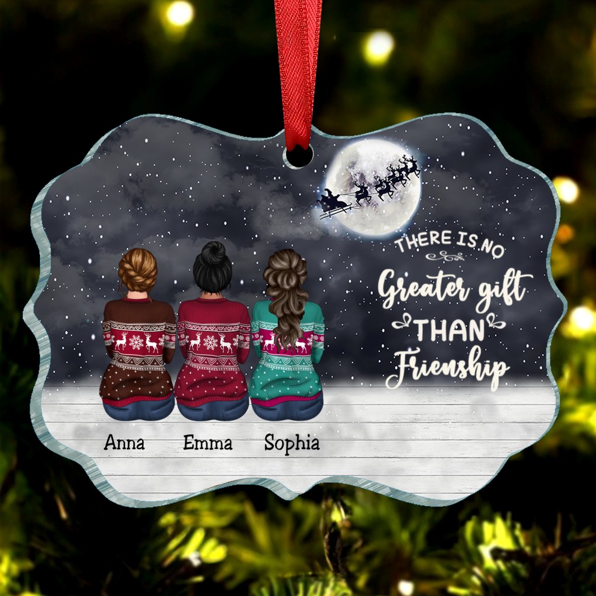 Sisters - There Is No Greater Gift Than Sisters - Personalized Acrylic Ornament - Makezbright Gifts