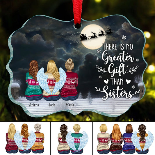 Sisters - There Is No Greater Gift Than Sisters - Personalized Acrylic Ornament(BU) - Makezbright Gifts