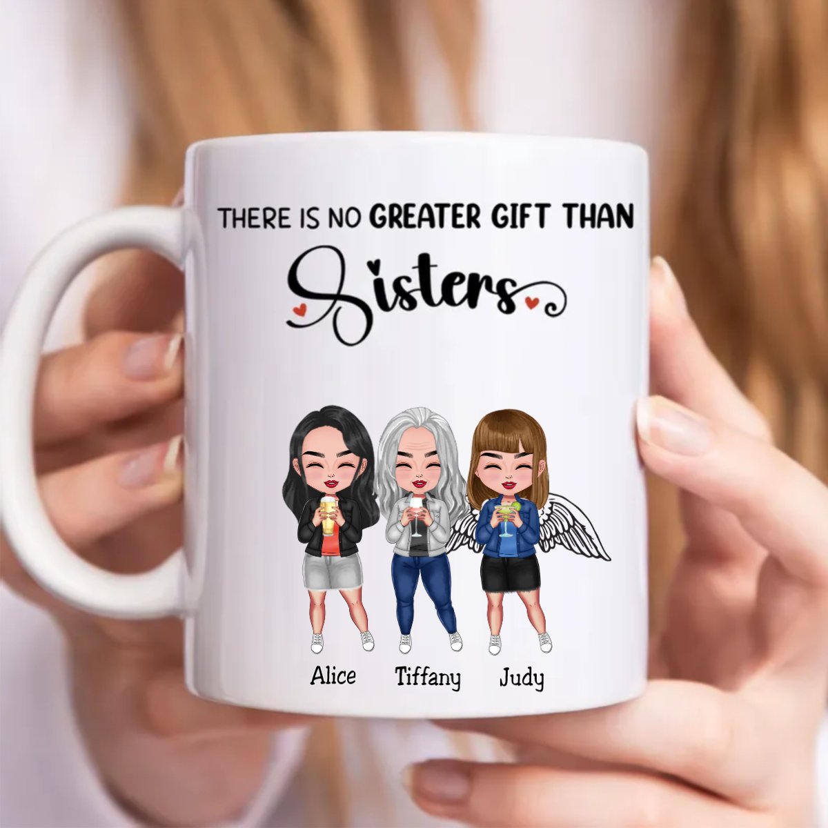 Sisters - There Is No Greater Gift Than Sisters - Personalized Mug (Ver. 3) - Makezbright Gifts