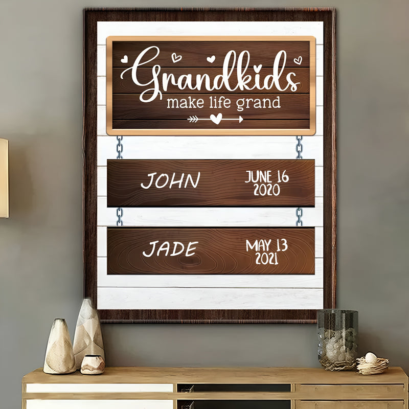 Grandma - Grandkids Make Life Grand - Personalized Poster