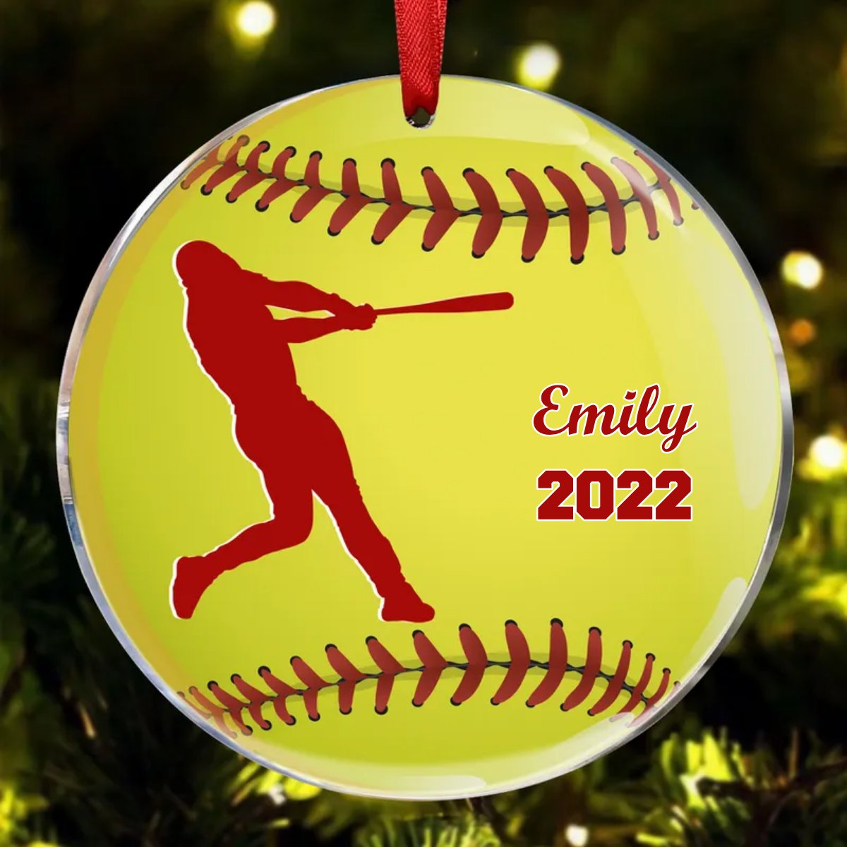 Softball Lovers - Softball - Personalized Circle Ornament - Makezbright Gifts