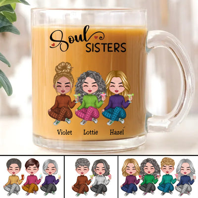 Soul Sisters - Personalized Glass Mug - Makezbright Gifts