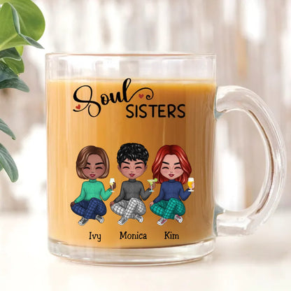 Soul Sisters - Personalized Glass Mug - Makezbright Gifts