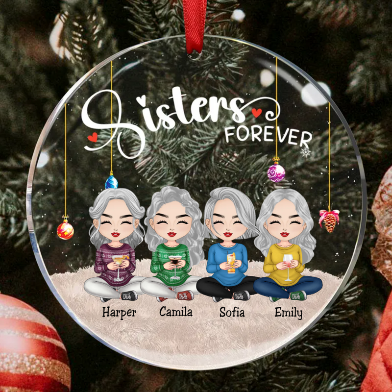 Sisters - Sisters Forever Ver 2 - Personalized Circle Ornament