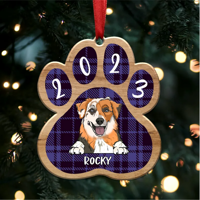 Pet Lovers - Personalized Dog Paw Christmas Ornament - Makezbright Gifts