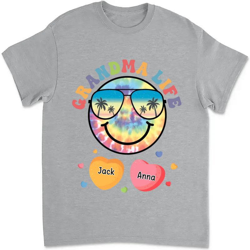 Grandma - Grandma Life Smiley Face - Personalized Unisex T-shirt