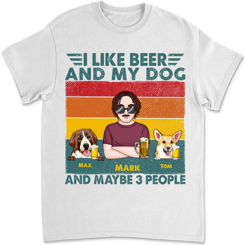 Father - I Like Bourbon, Beer, And My Dogs - Personalized Unisex T-Shirt