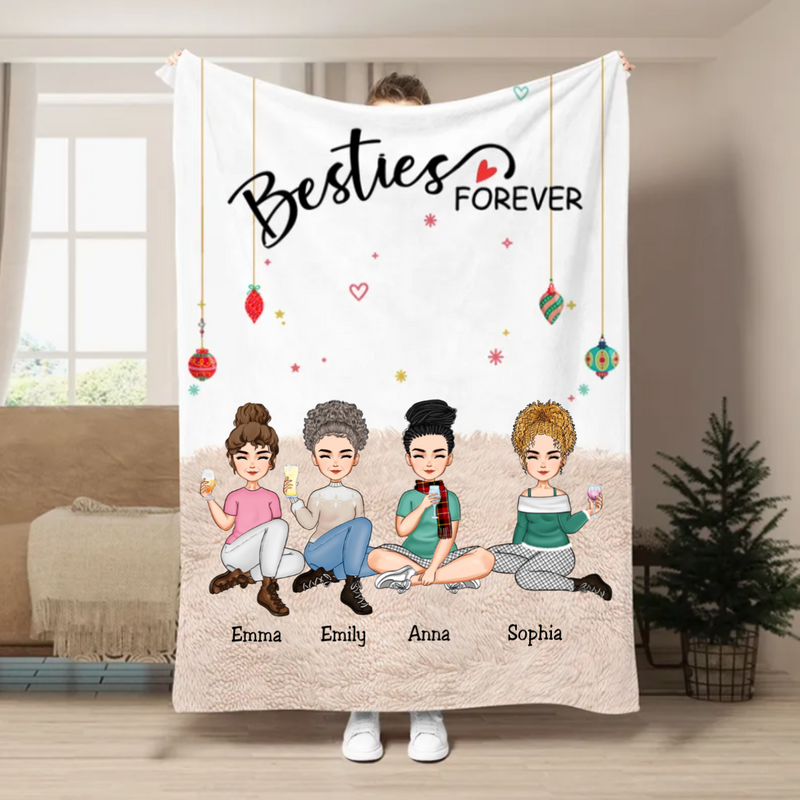 Besties - Besties Forever - Personalized Blanket