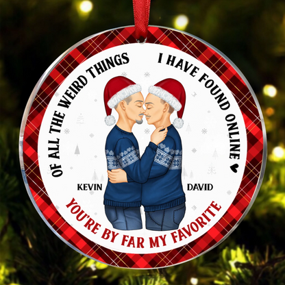 Christmas Couple You Are My Favorite By Far - Gift For Couples - Personalized Circle Acylic Ornament