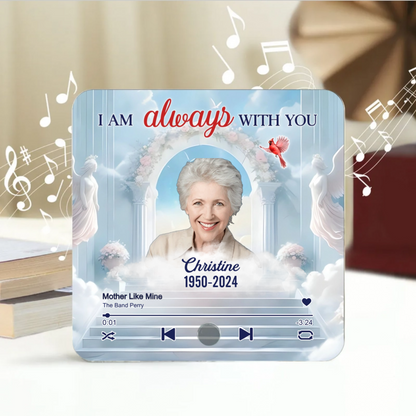 Memorial Upload Photo Heaven Gate Sky Personalized Music Fridge Magnet, Sympathy Keepsake, Remembrance Gift